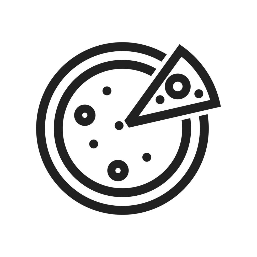 icona della linea della pizza vettore