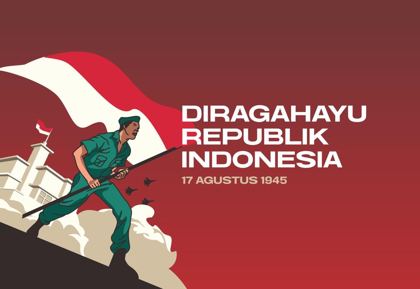 sfondo di celebrazione del giorno dell'indipendenza dell'indonesia vettore