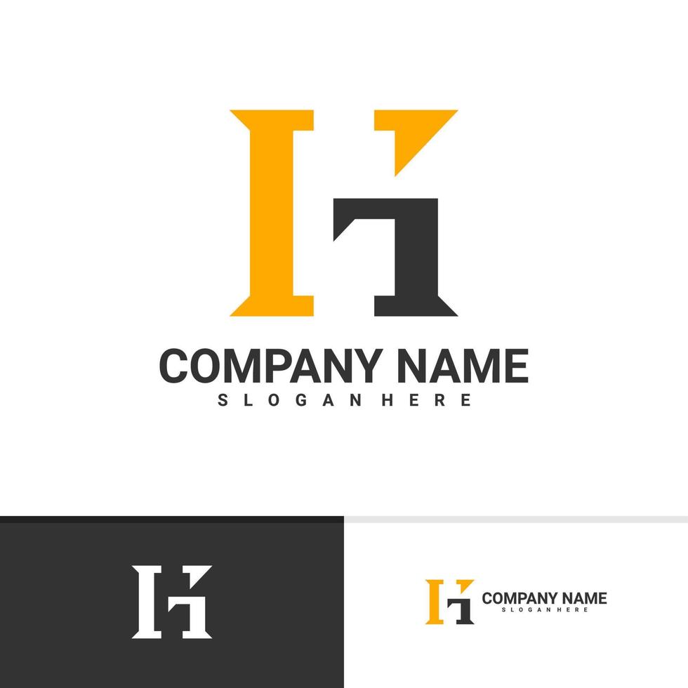 modello vettoriale del logo della lettera hg, concetti di design del logo creativo gh