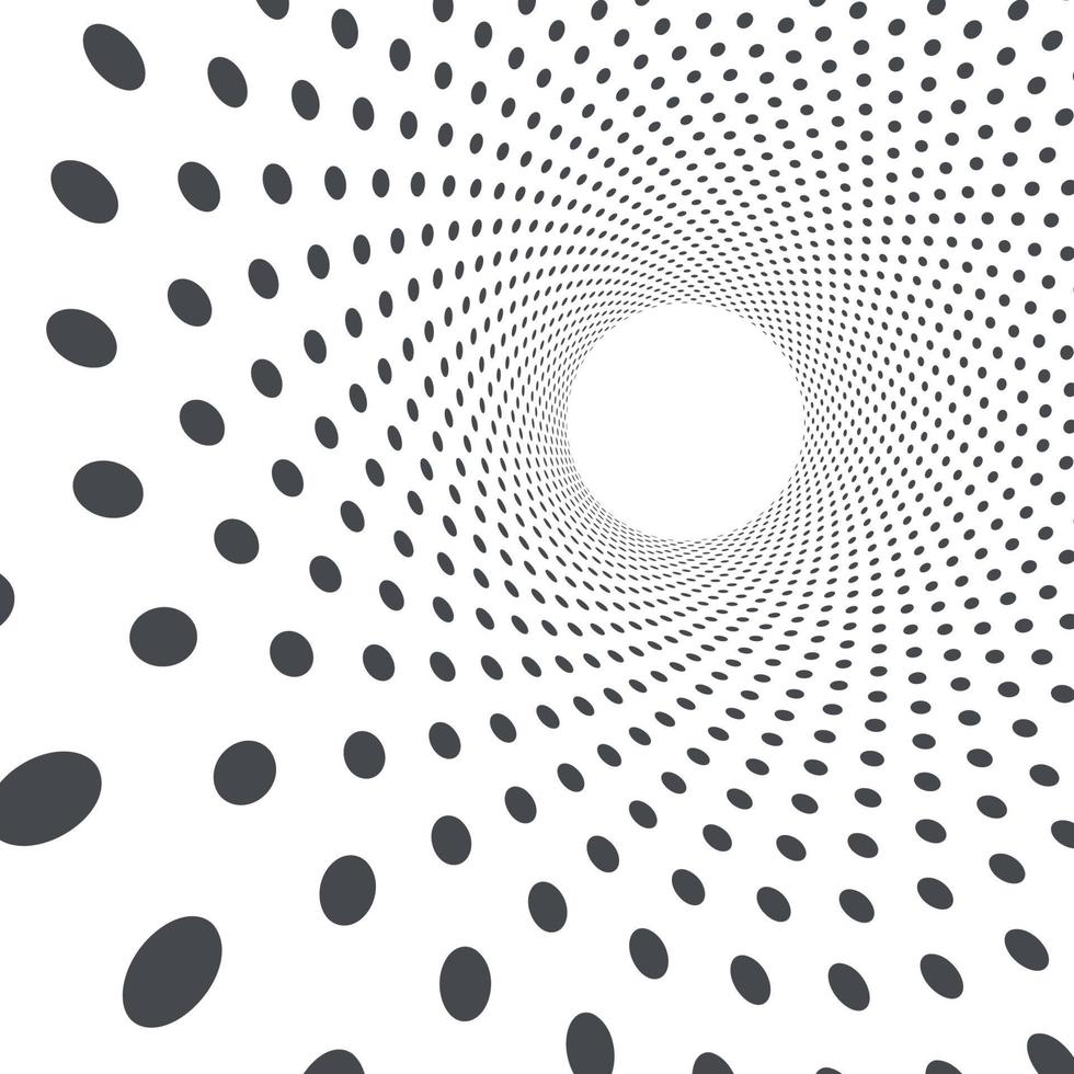 sfondo di punti di struttura astratta di prospettiva del cerchio per la progettazione grafica. illustrazione vettoriale