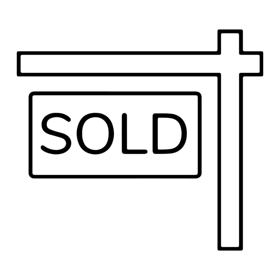 icona vettore venduto, simbolo esaurito. messaggio venduto isolato su sfondo bianco. illustrazione vettoriale semplice e moderna per siti Web o app mobili.