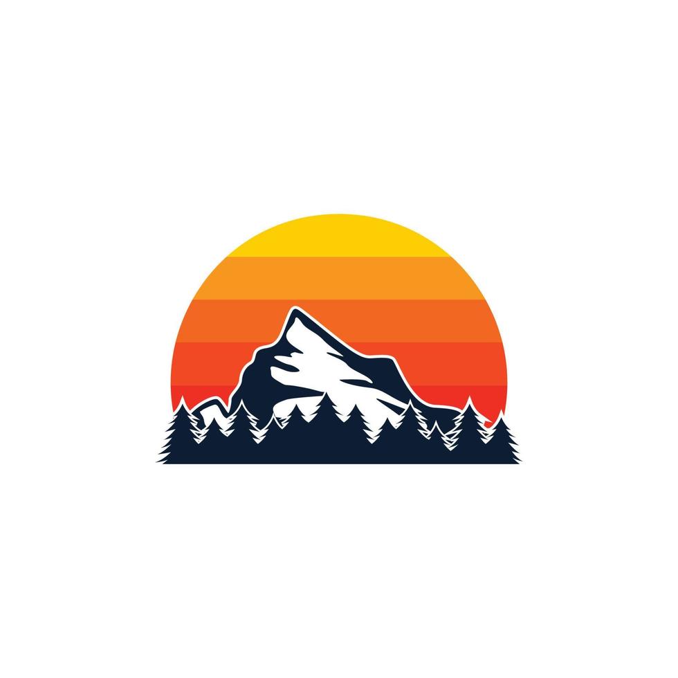 vettore del modello di progettazione dell'icona del logo della montagna
