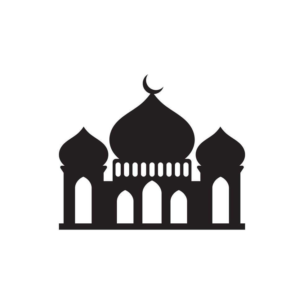 vettore del modello di progettazione dell'icona del logo della moschea
