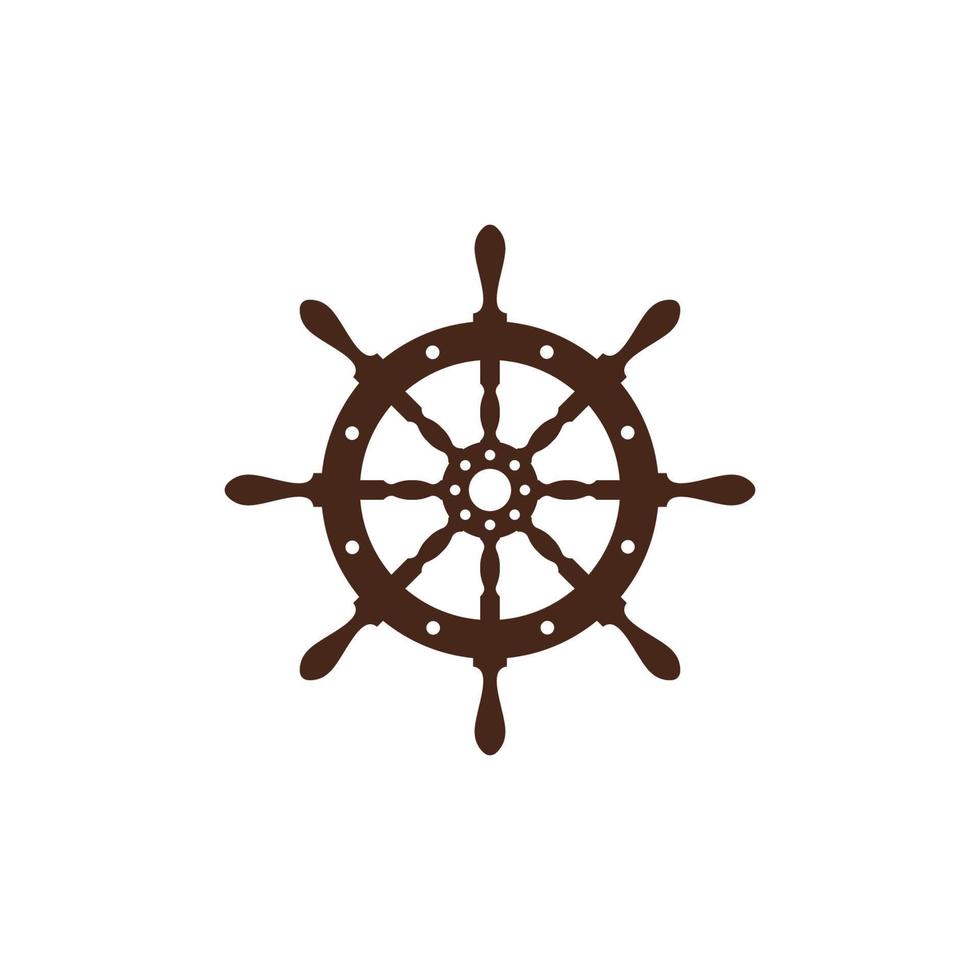 vettore del modello di progettazione dell'icona del logo del volante della nave