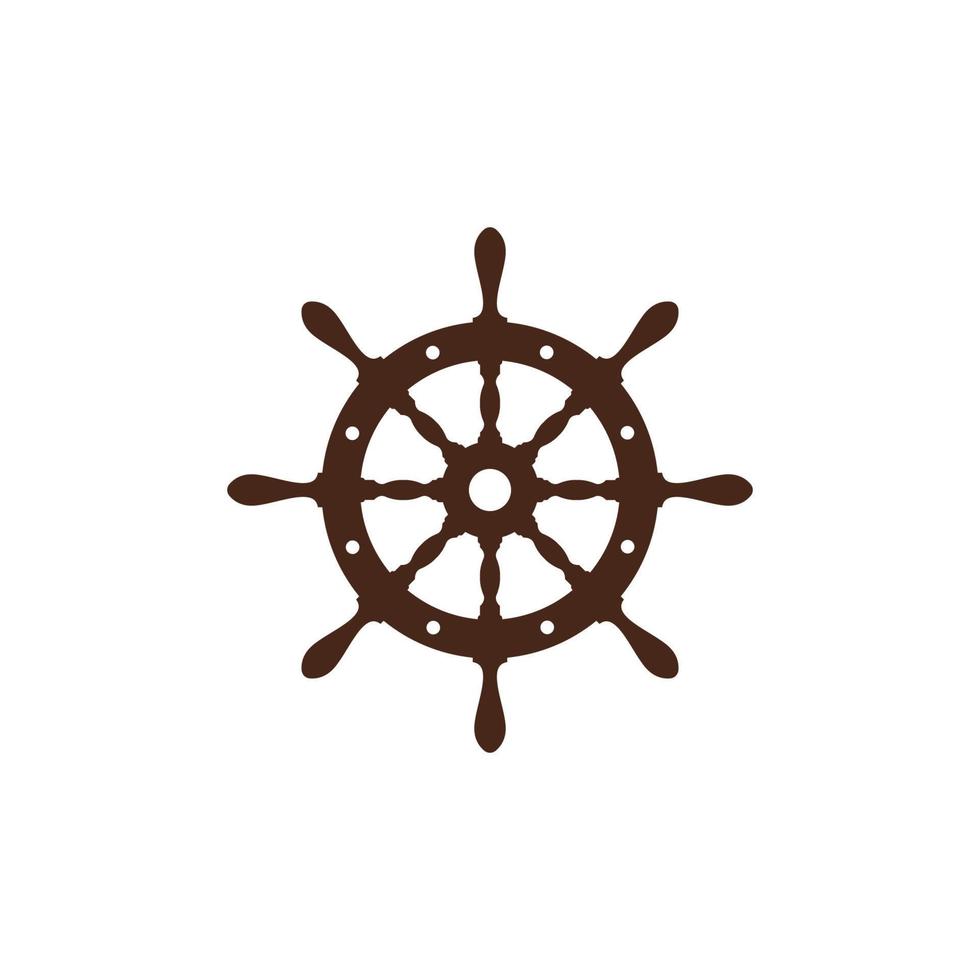 vettore del modello di progettazione dell'icona del logo del volante della nave