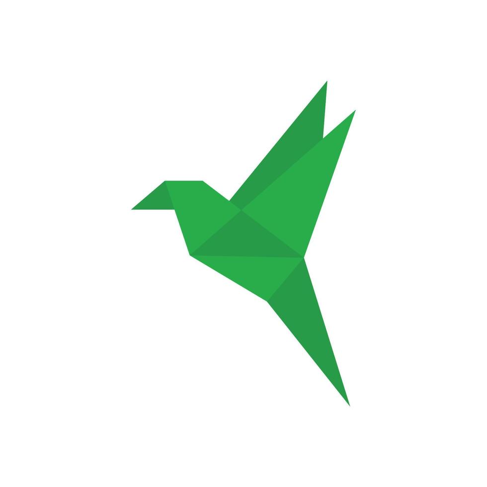 vettore del modello di progettazione dell'icona del logo dell'uccello di origami