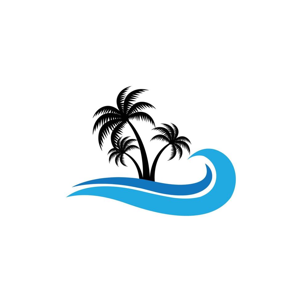 modello di progettazione dell'icona del logo della spiaggia vettore