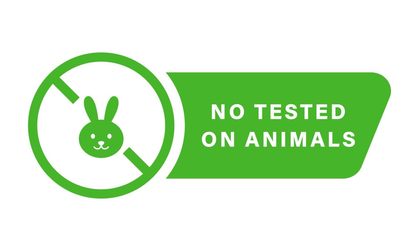 non sperimentare sul distintivo della siluetta del coniglio. simbolo non di test sugli animali. ingrediente non testato sull'etichetta degli animali. non testato su animali in laboratorio, timbro cruelty free. illustrazione vettoriale isolata.