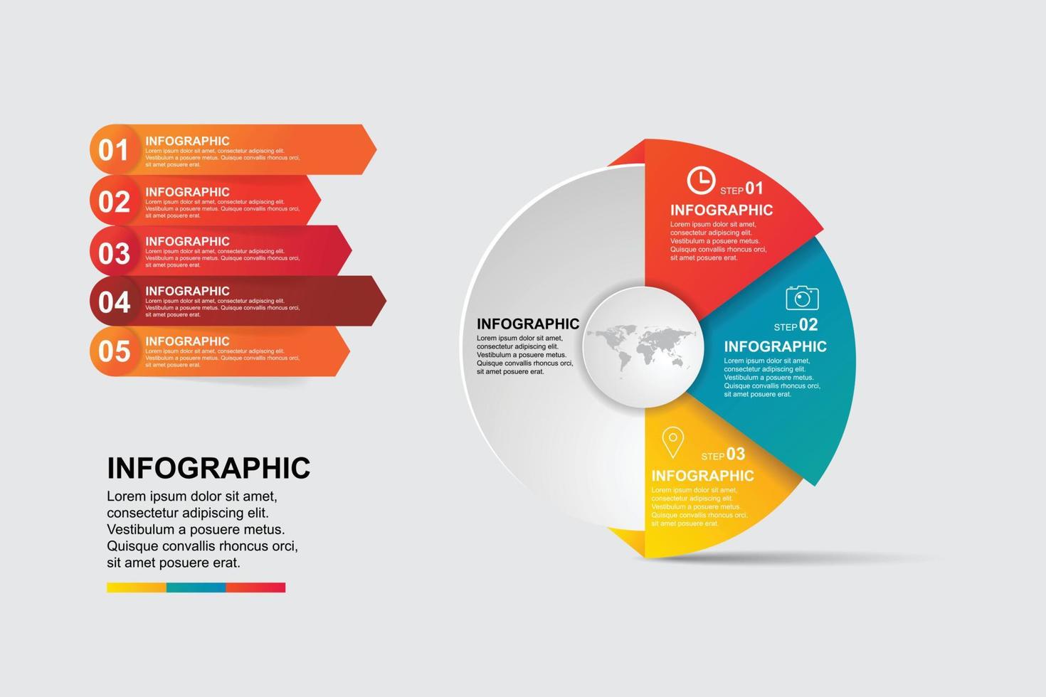 modello di infografica per la progettazione di poster, brochure, banner, siti Web vettore