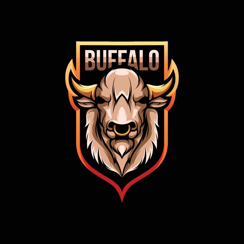 disegno del logo della mascotte del bufalo vettore