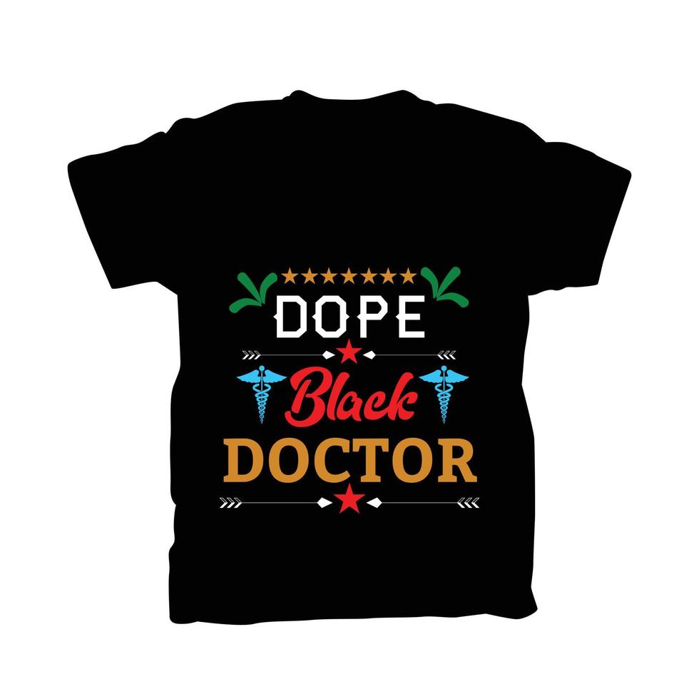 t-shirt nera da dottore design 2022 vettore