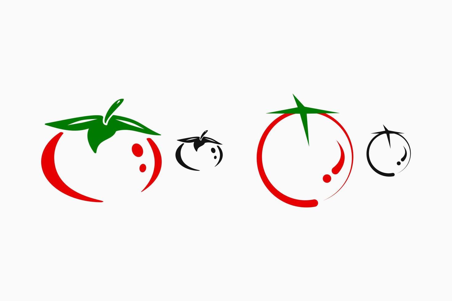 icona della linea di pomodoro. rosso, verde e nero. per logo, icona e simbolo vettore