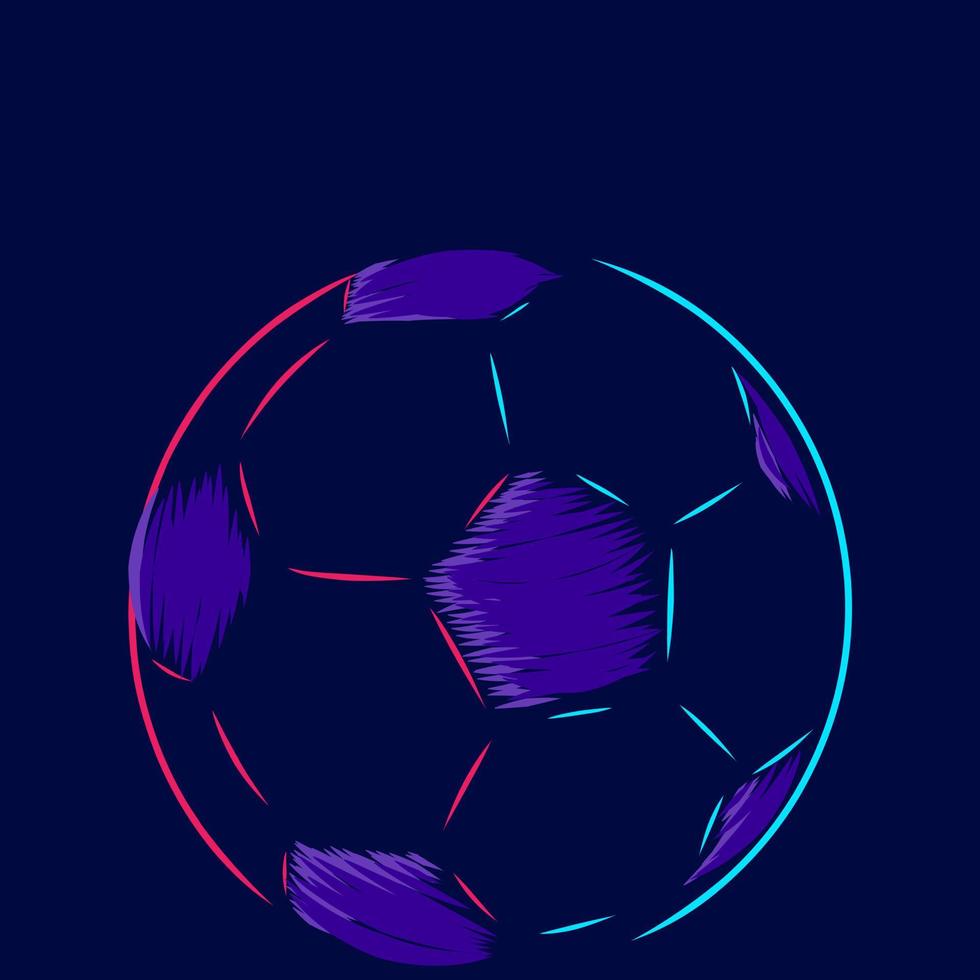 palla logo linea pop art ritratto design colorato con sfondo scuro vettore