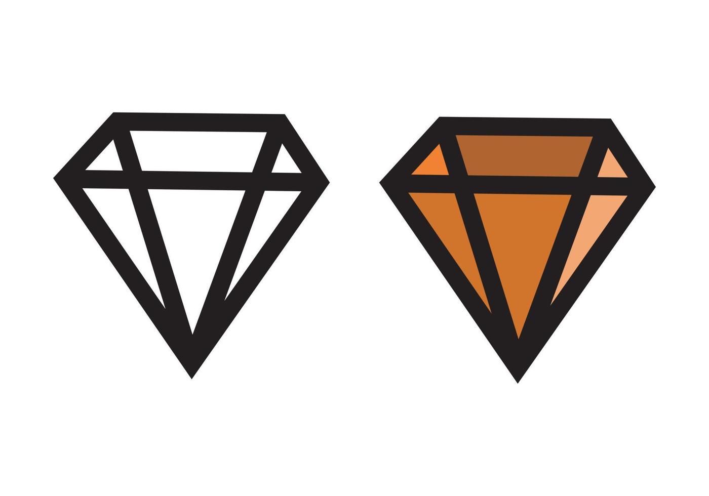 icona della linea del vettore del segno del diamante simbolo isolato per il concept design