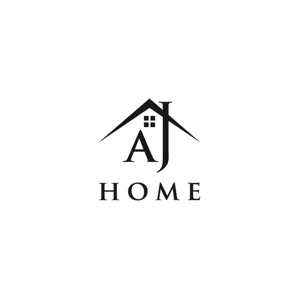 iniziali aj home logo icona vettore illustrazione