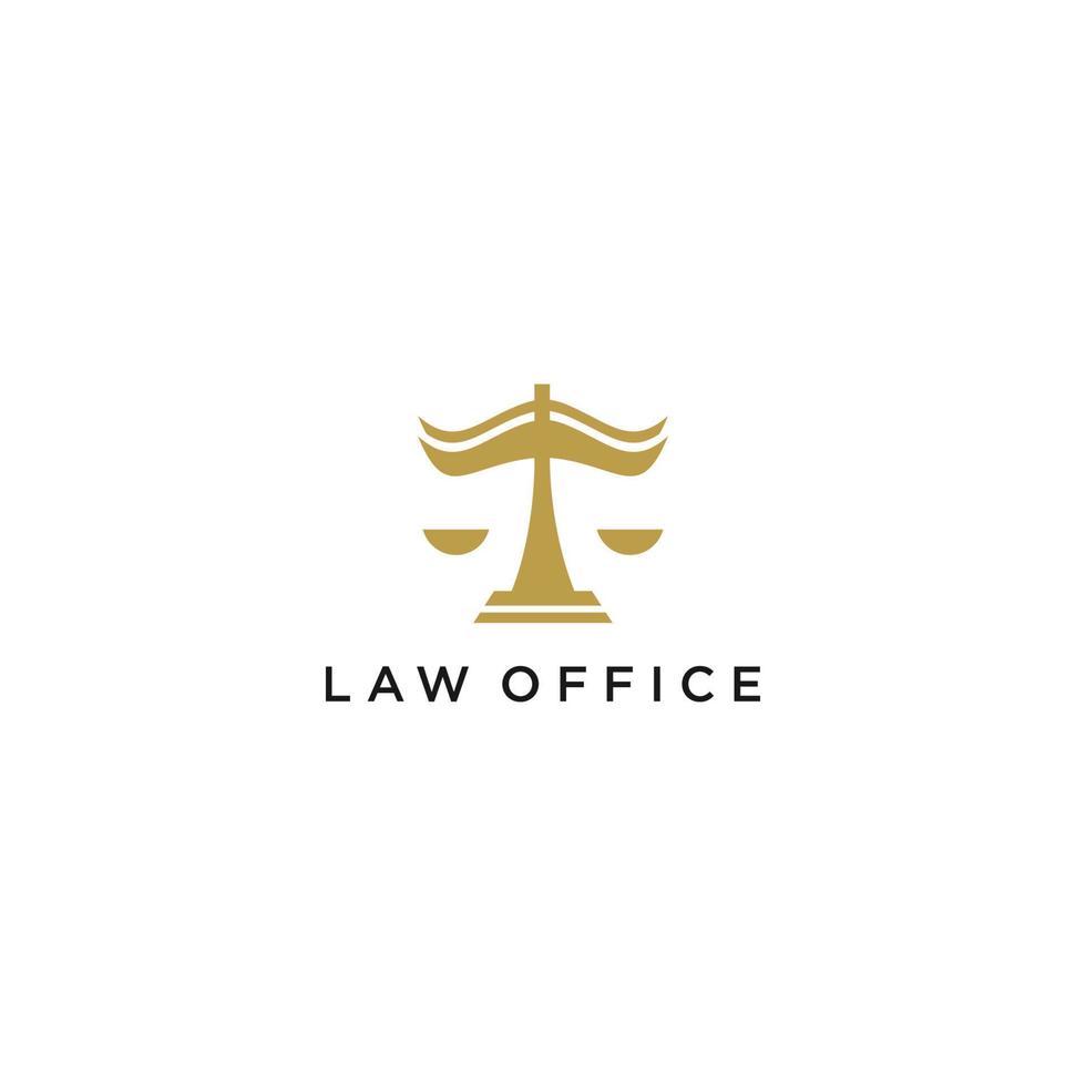 concetto di design del logo aziendale di avvocato e diritto, illustrazione vettoriale. vettore