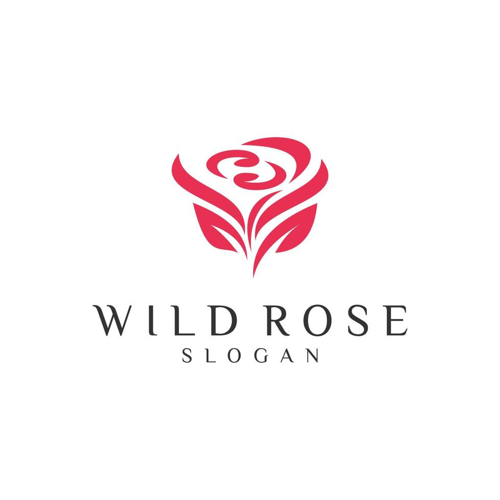 modello di progettazione dell'illustrazione dell'icona di vettore del fiore del logo della rosa