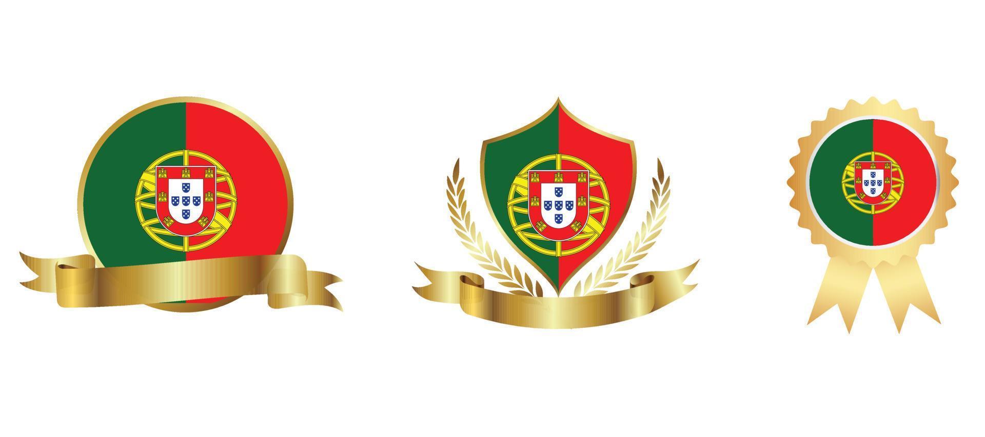 icona della bandiera del Portogallo. set di icone web. collezione di icone piatte. semplice illustrazione vettoriale. vettore