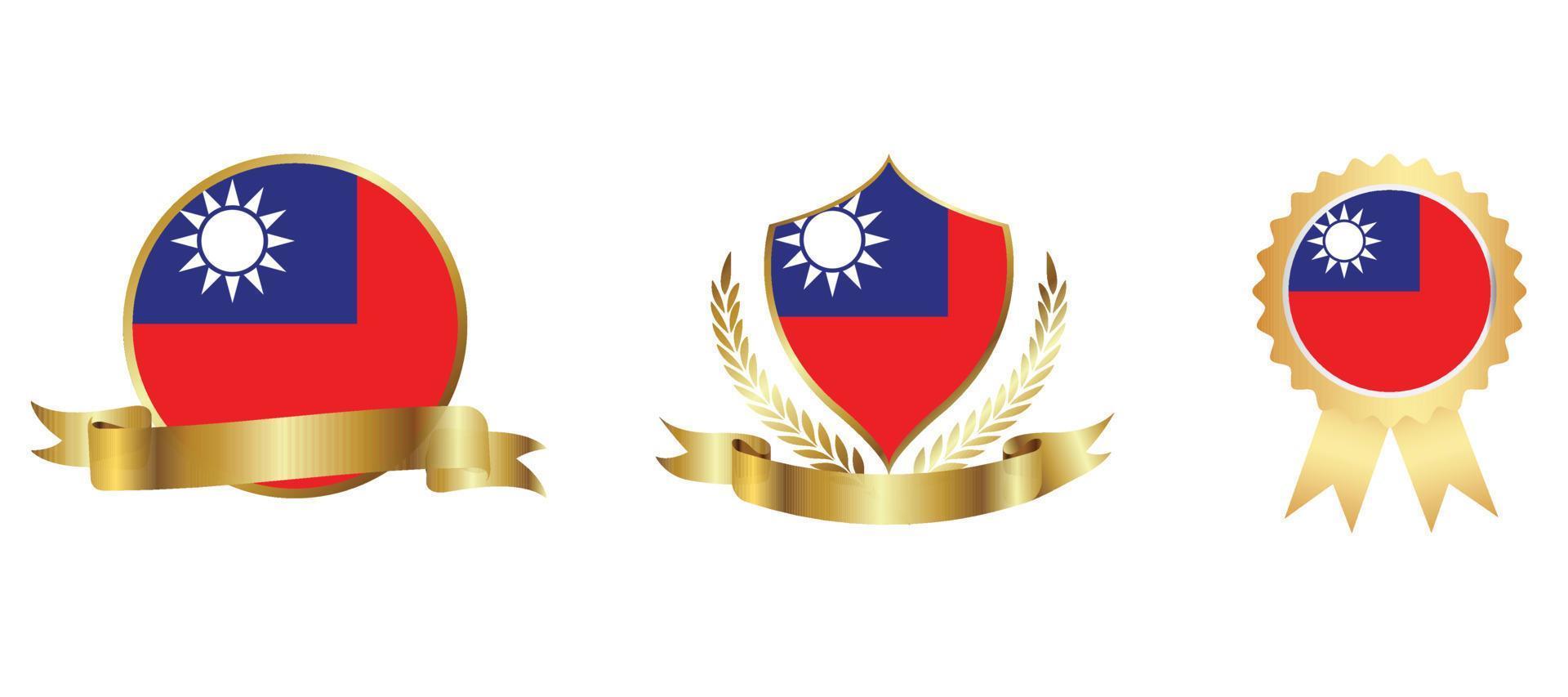 icona della bandiera di taiwan. set di icone web. collezione di icone piatte. semplice illustrazione vettoriale. vettore