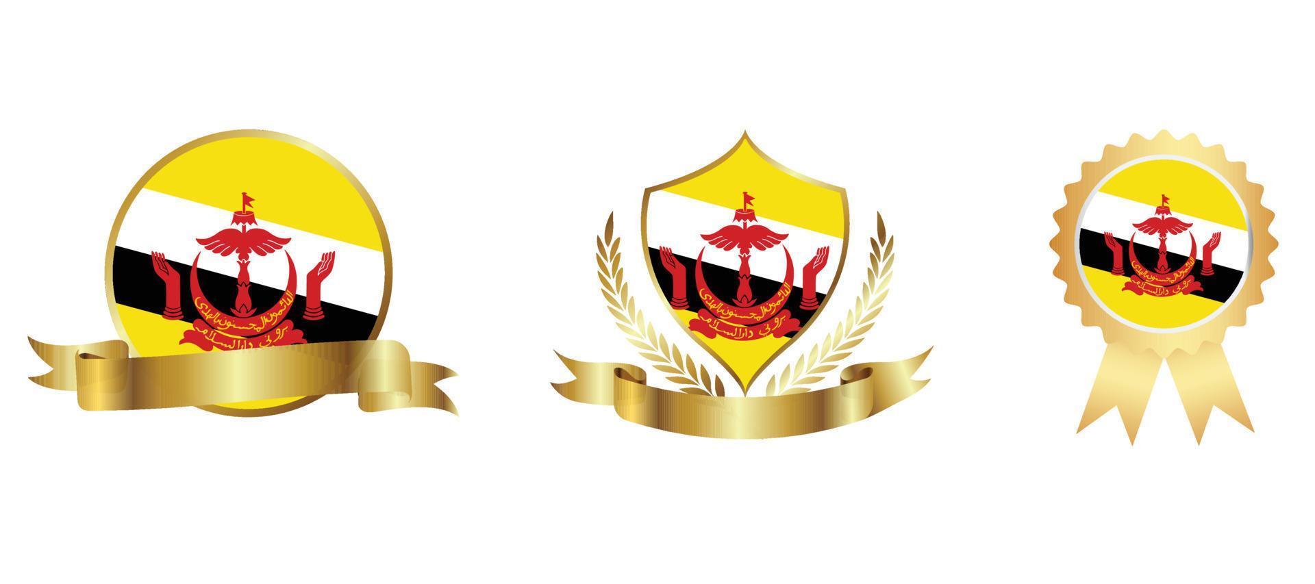 icona della bandiera del brunei. set di icone web. collezione di icone piatte. semplice illustrazione vettoriale. vettore