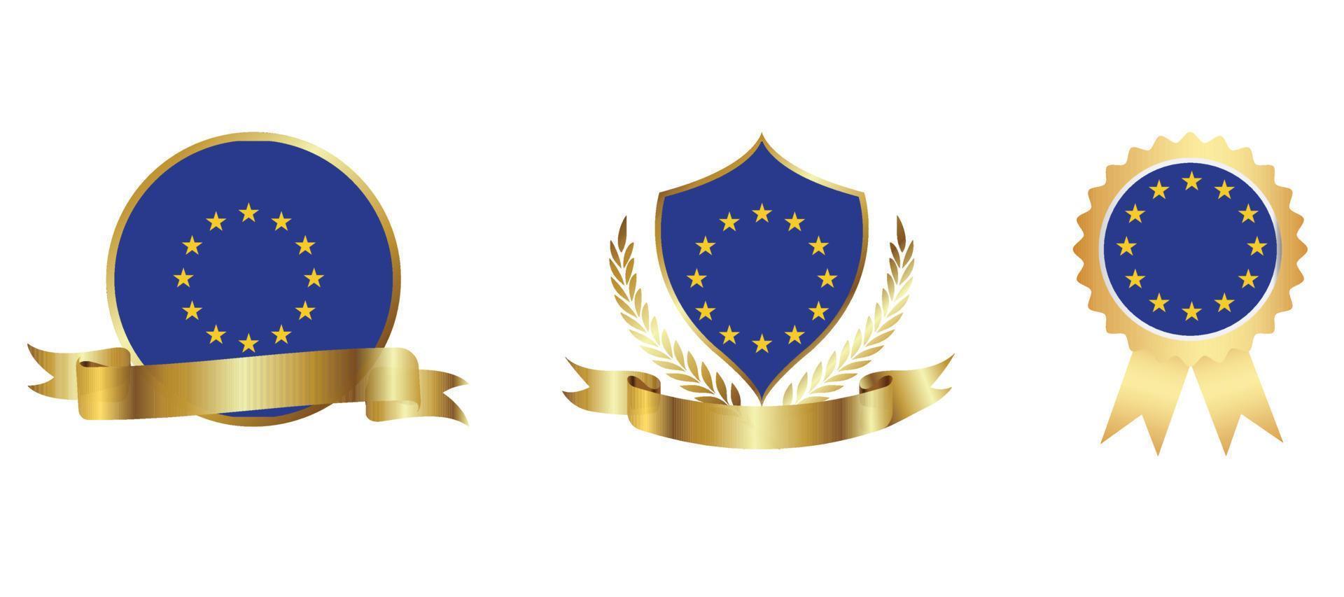 icona della bandiera dell'unione europea. set di icone web. collezione di icone piatte. semplice illustrazione vettoriale. vettore