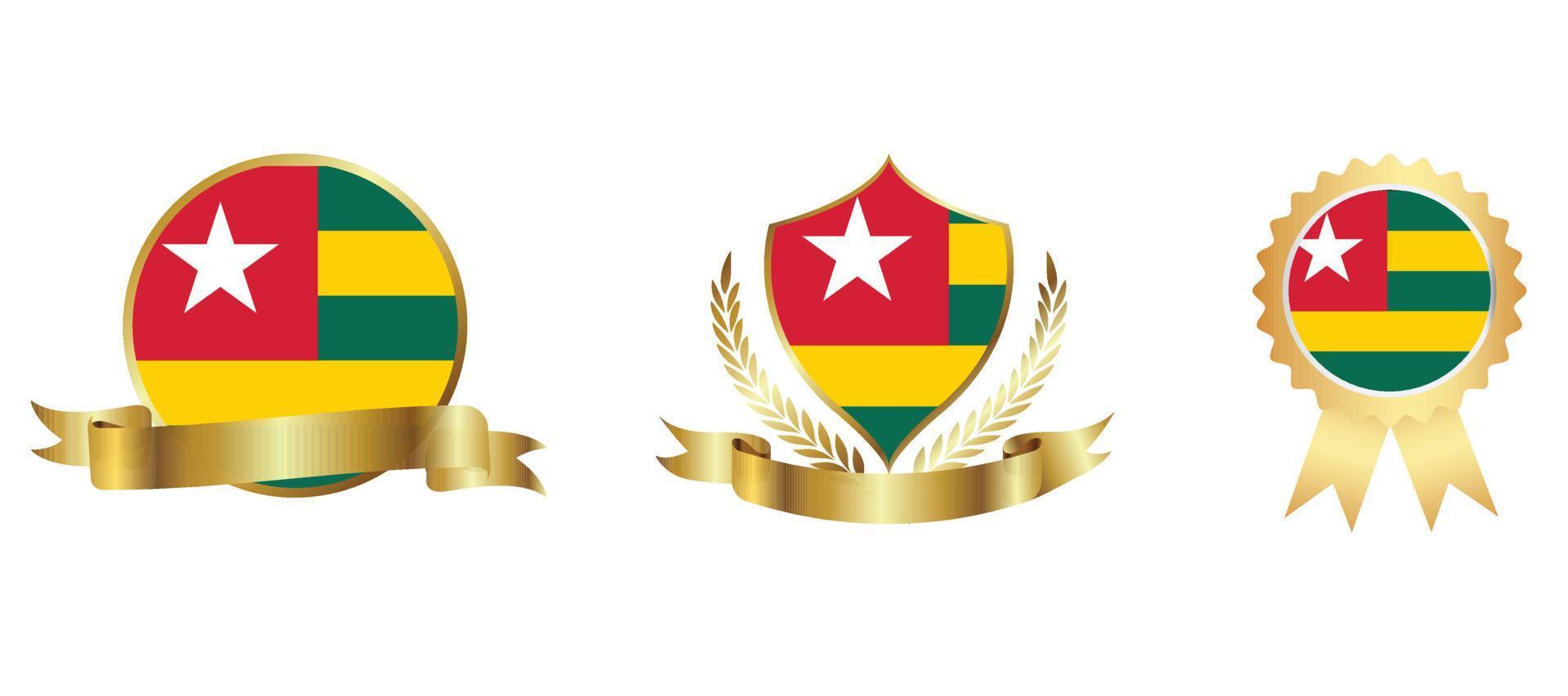 icona della bandiera del Togo. set di icone web. collezione di icone piatte. semplice illustrazione vettoriale. vettore