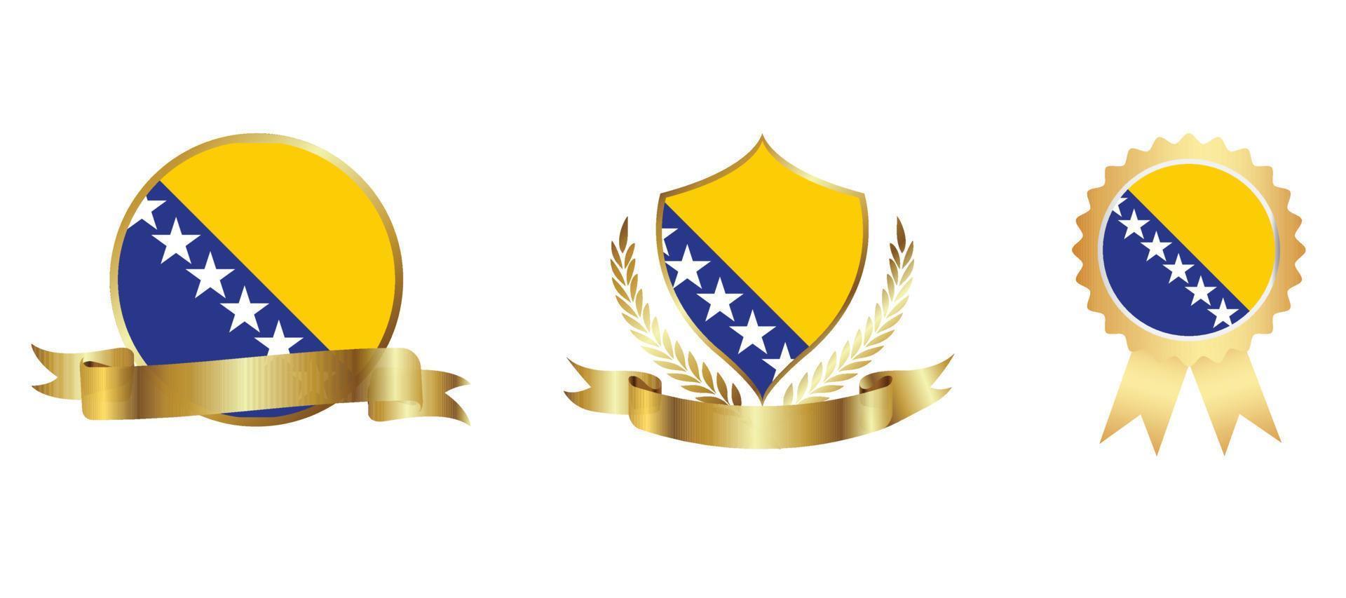 icona della bandiera della bosnia ed erzegovina. set di icone web. collezione di icone piatte. semplice illustrazione vettoriale. vettore