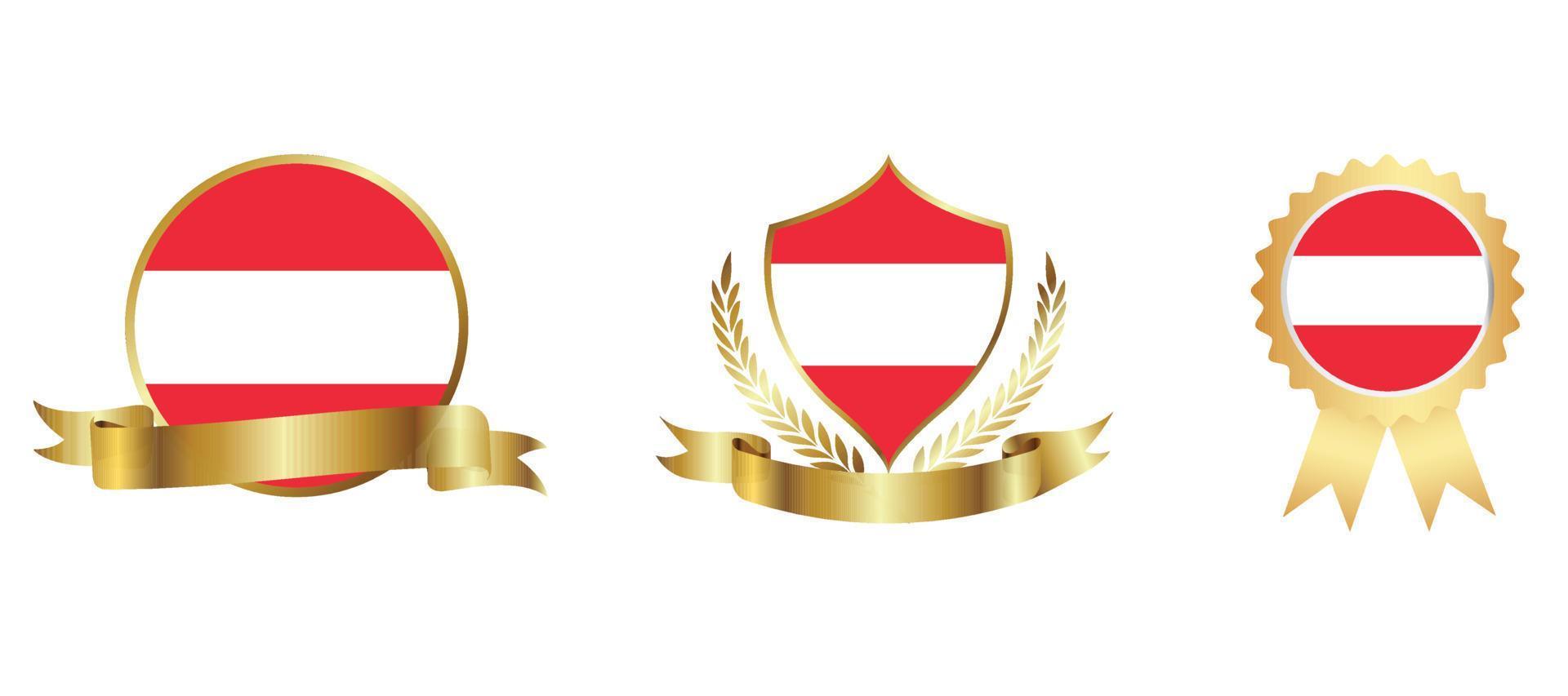 icona della bandiera dell'austria. set di icone web. collezione di icone piatte. semplice illustrazione vettoriale. vettore