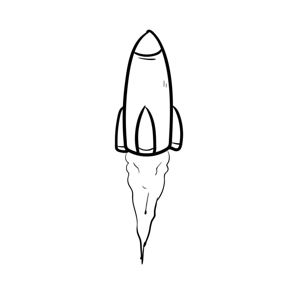 arte del doodle del razzo vettore