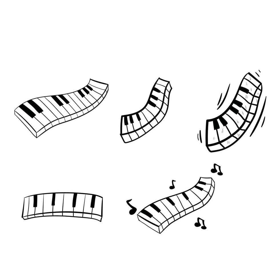 arte di doodle di pianoforte vettore