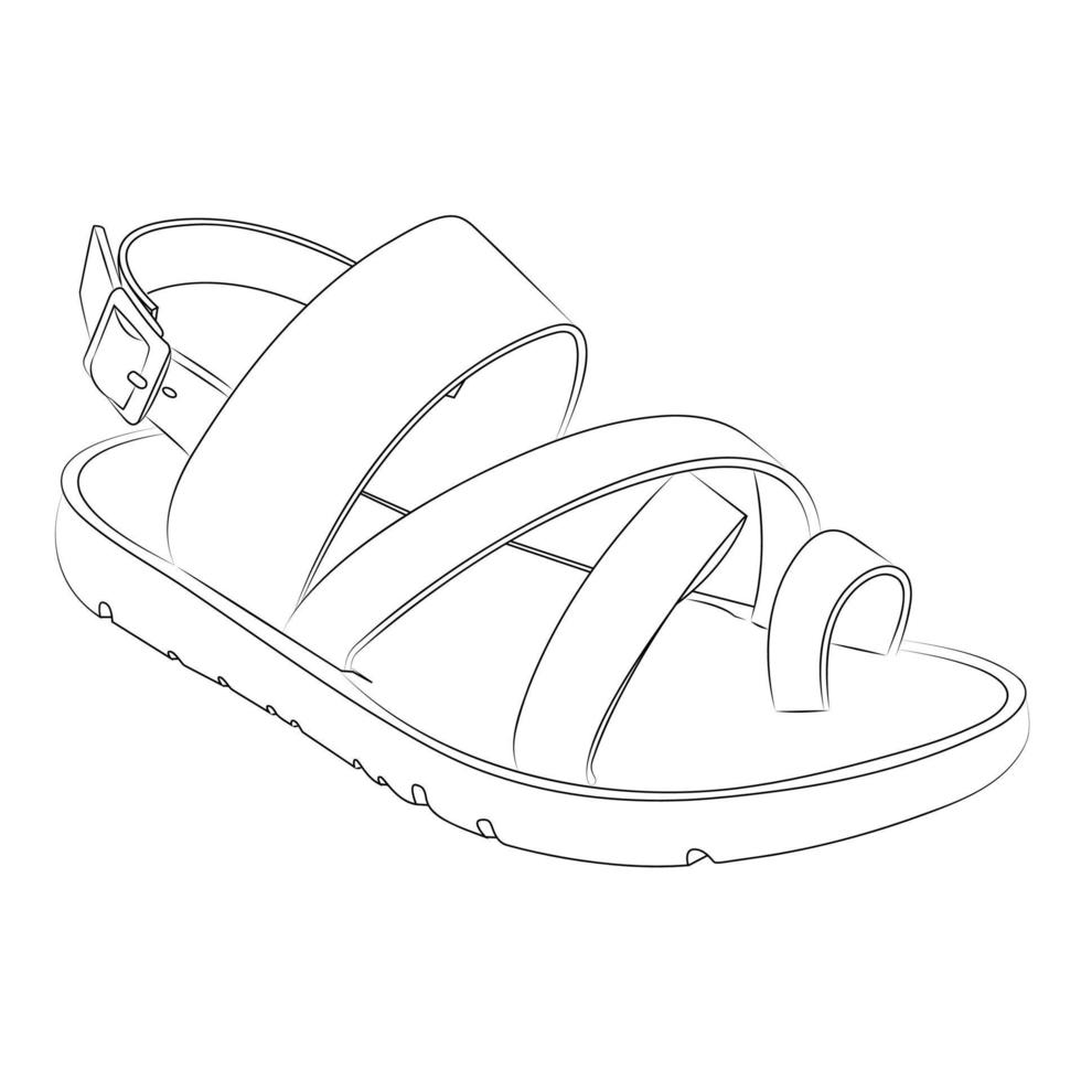 elemento di design vettoriale stile contorno scarpe, illustrazione