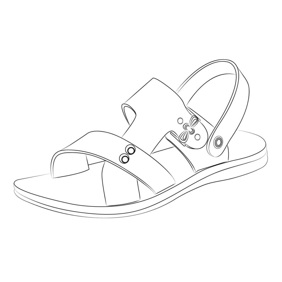 elemento di design vettoriale stile contorno scarpe, illustrazione