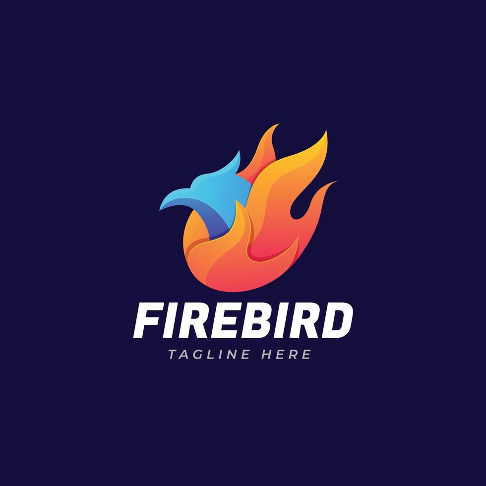 modello di logo di uccello di fuoco vettore
