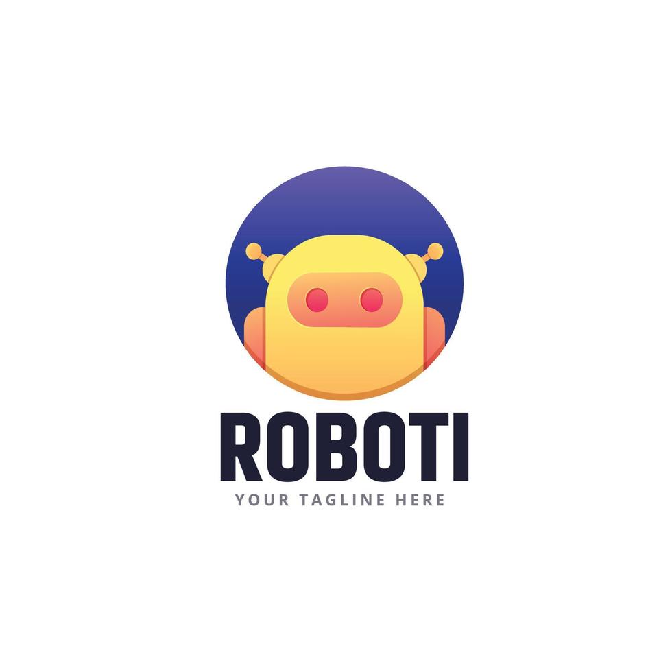 modello logo robot vettore