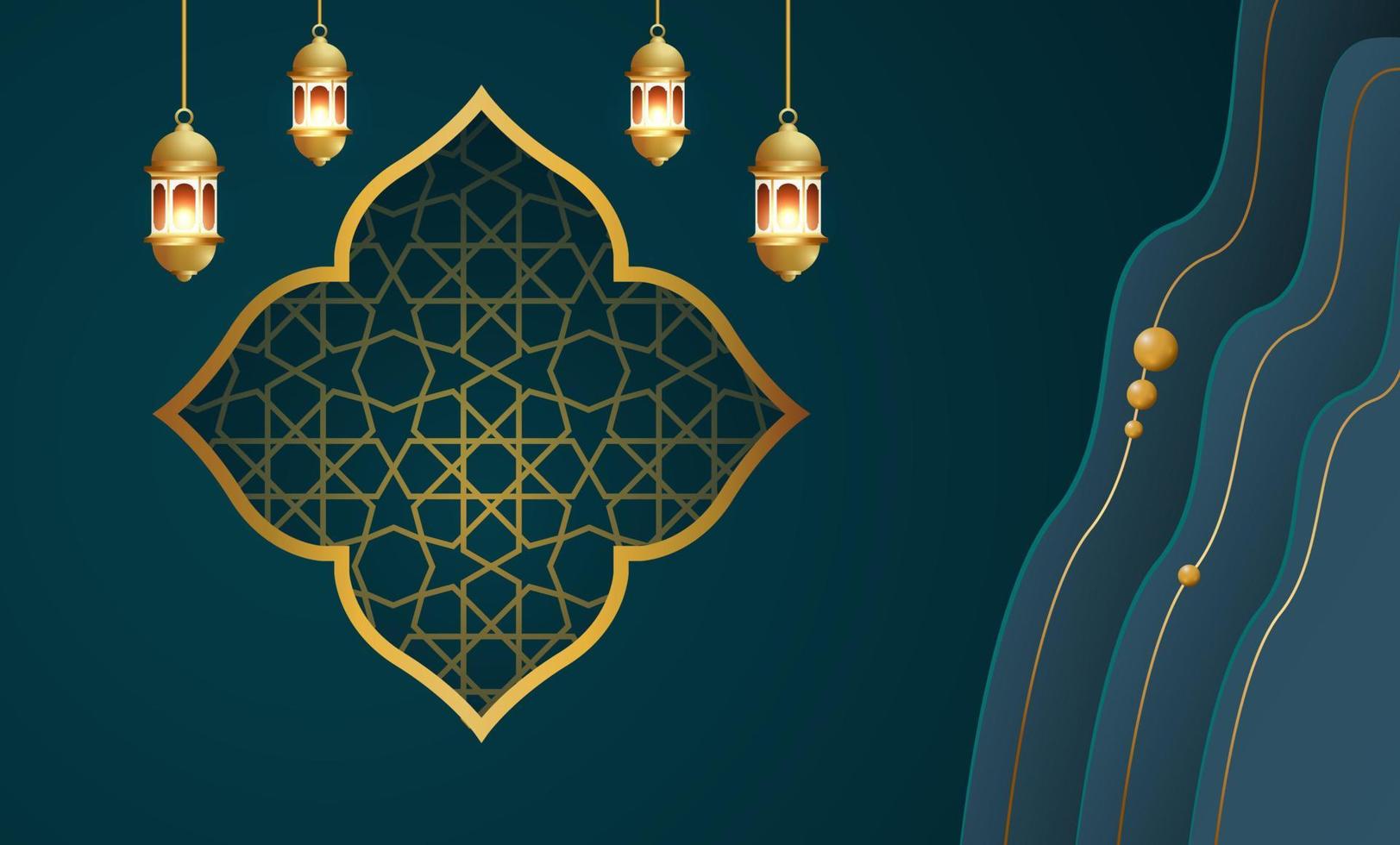 illustrazione di progettazione del fondo della bandiera di Ramadan Kareem vettore