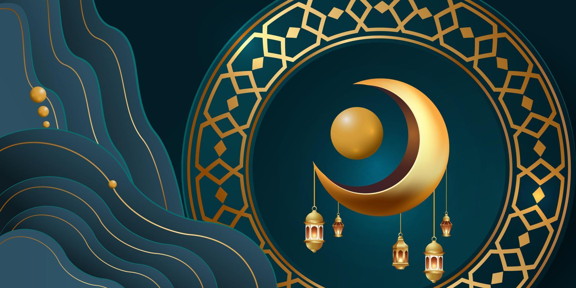 illustrazione di progettazione del fondo della bandiera di Ramadan Kareem vettore