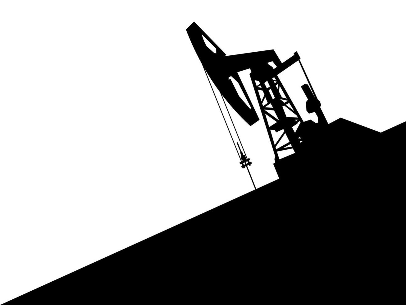 silhouette nera di vettore della pompa dell'olio