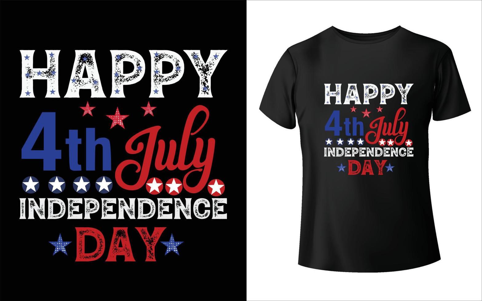 felice 4 luglio giorno dell'indipendenza t-shirt design, t-shirt giorno dell'indipendenza, felice 4 luglio, vettore bandiera usa,