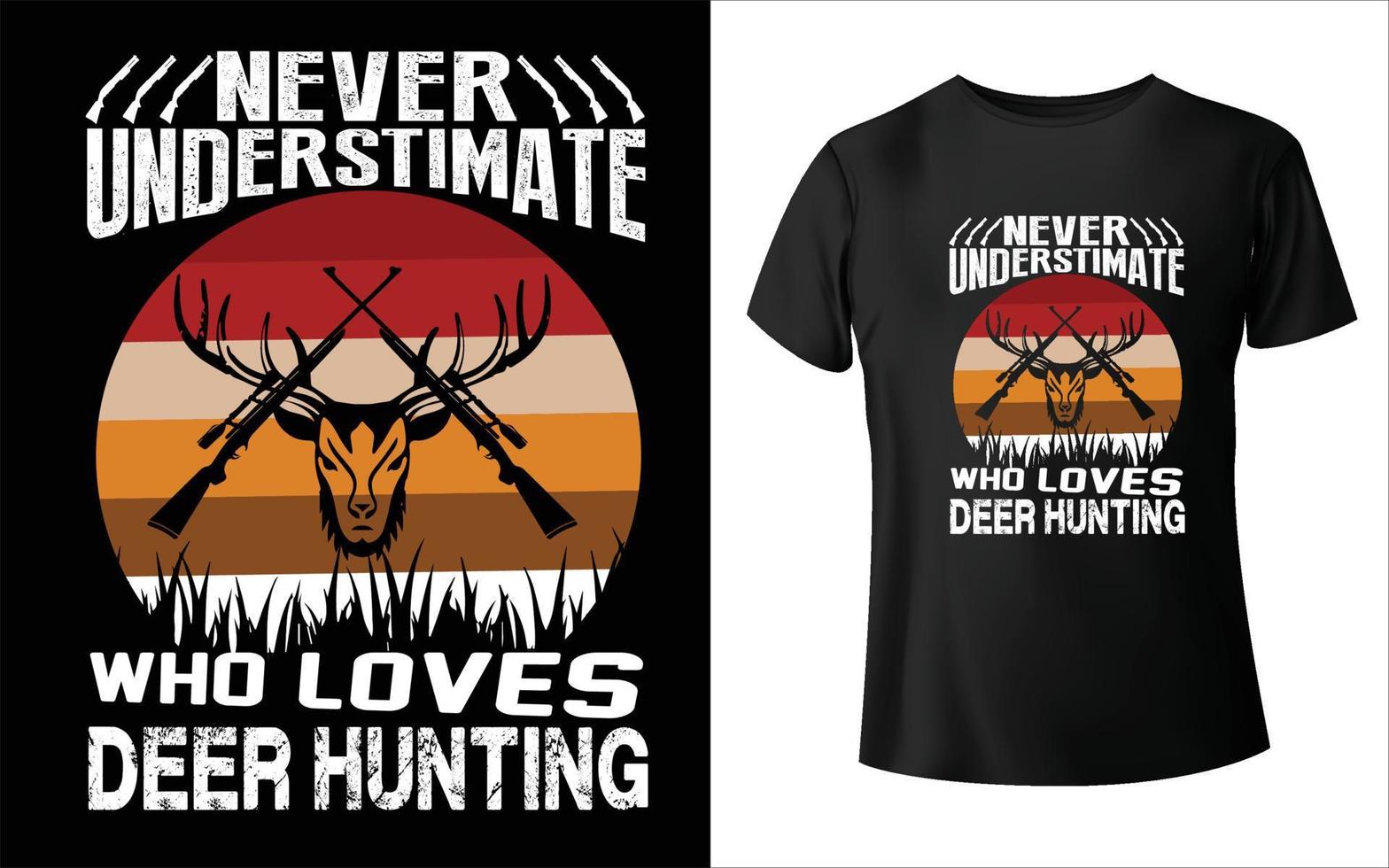 design di t-shirt da caccia, modello vettoriale di design da caccia