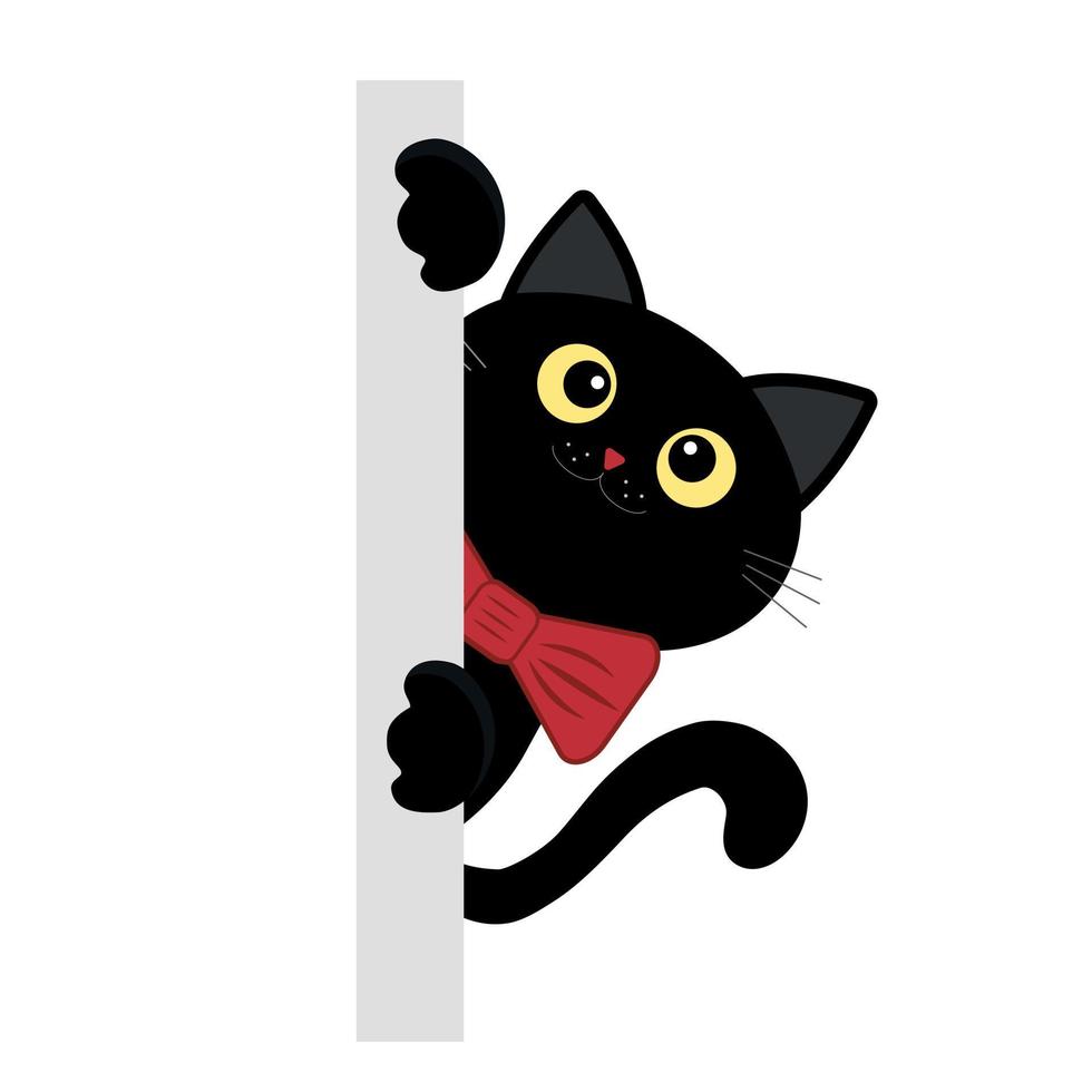 gatto nero, faccia di gatto, animali domestici che giocano. tatuaggio. illustrazione vettoriale a colori