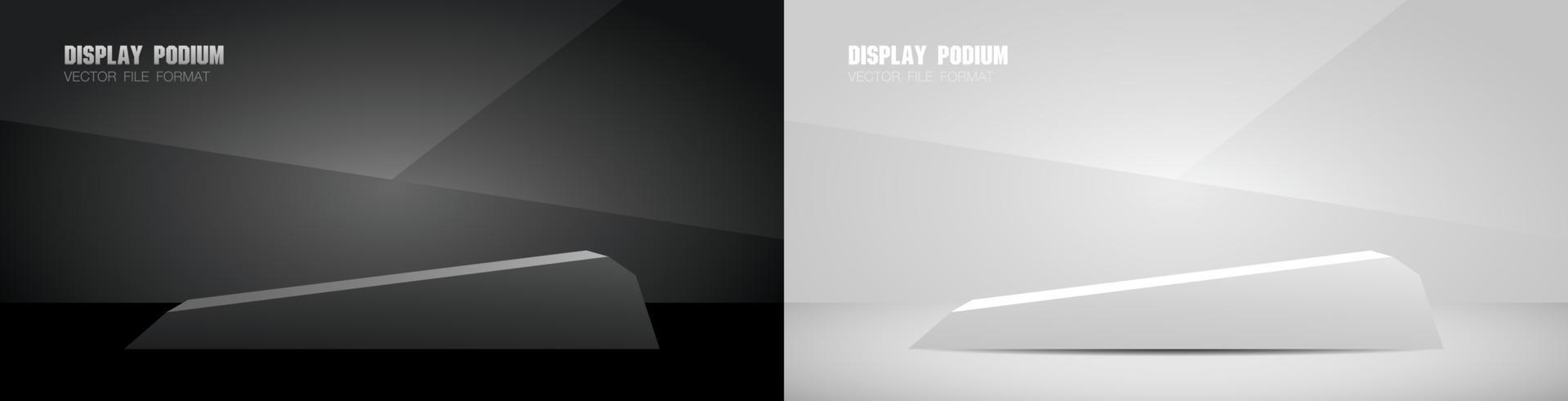 fresco bianco e nero minimal stile moderno podio espositore 3d illustrazione vettoriale