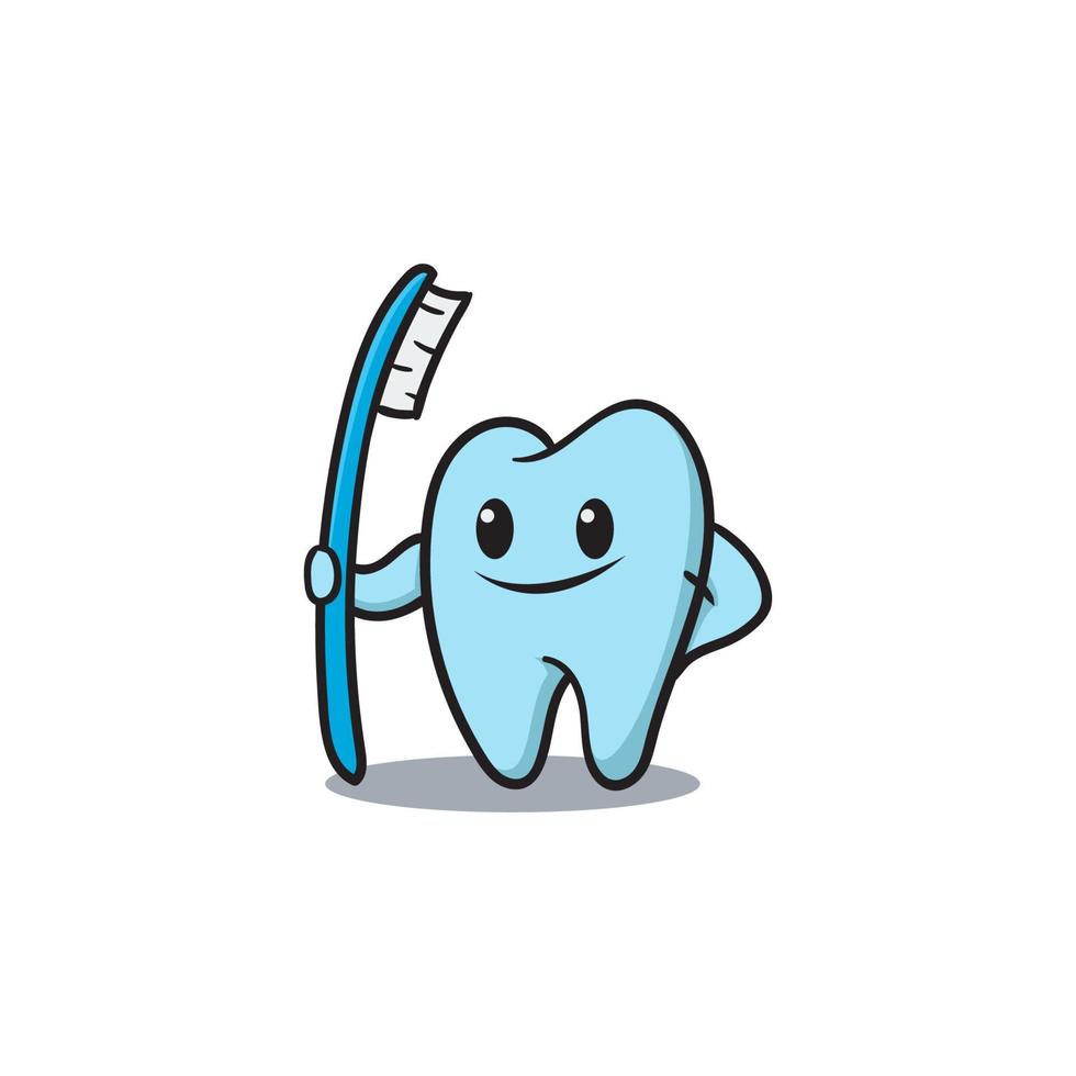 illustrazione del fumetto di spazzolino da denti vettore