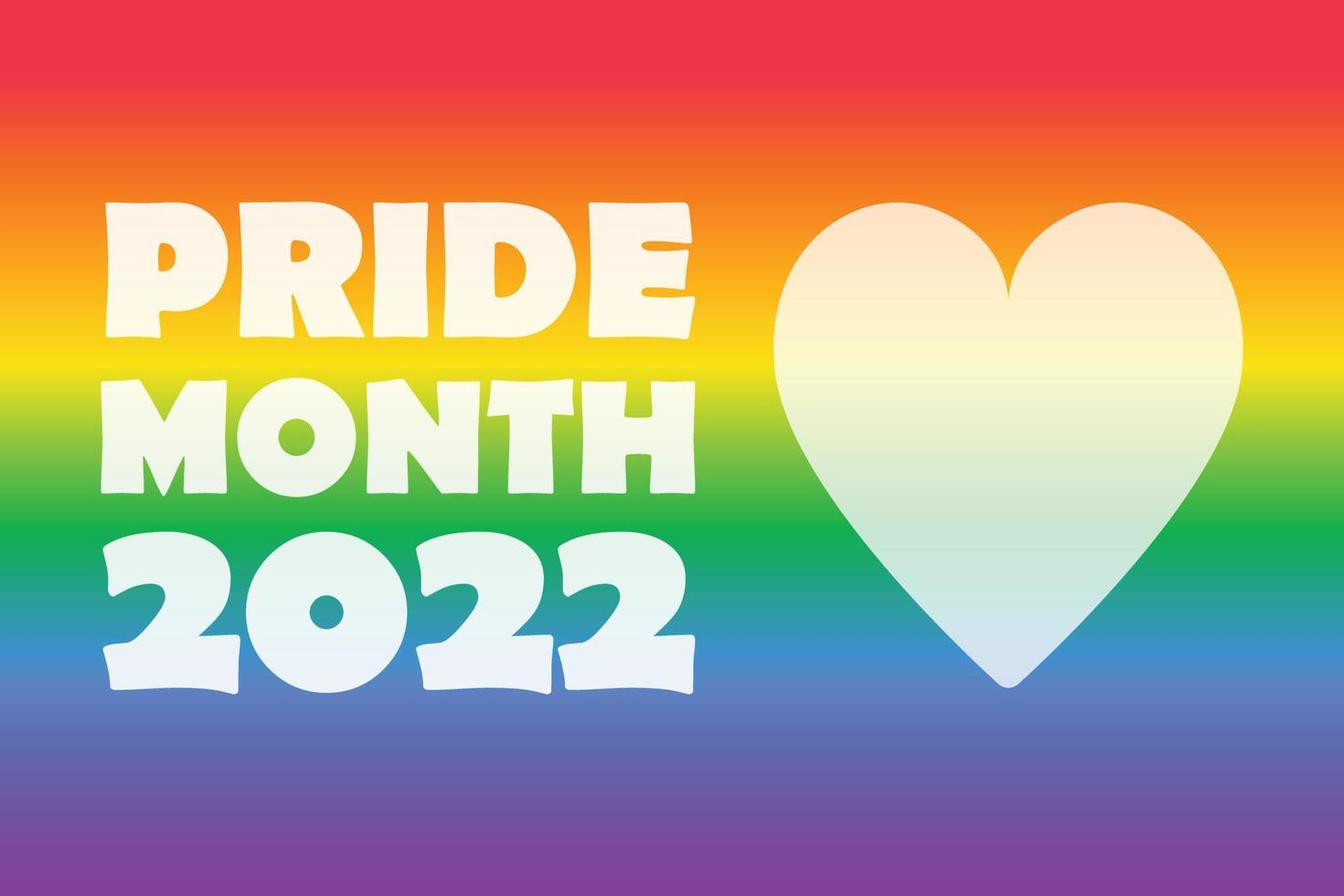 mese dell'orgoglio 2022 - modello di banner orizzontale. arcobaleno gradiente lgbtq bandiera gay pride colori a righe sfondo sfocato. illustrazione vettoriale. vettore