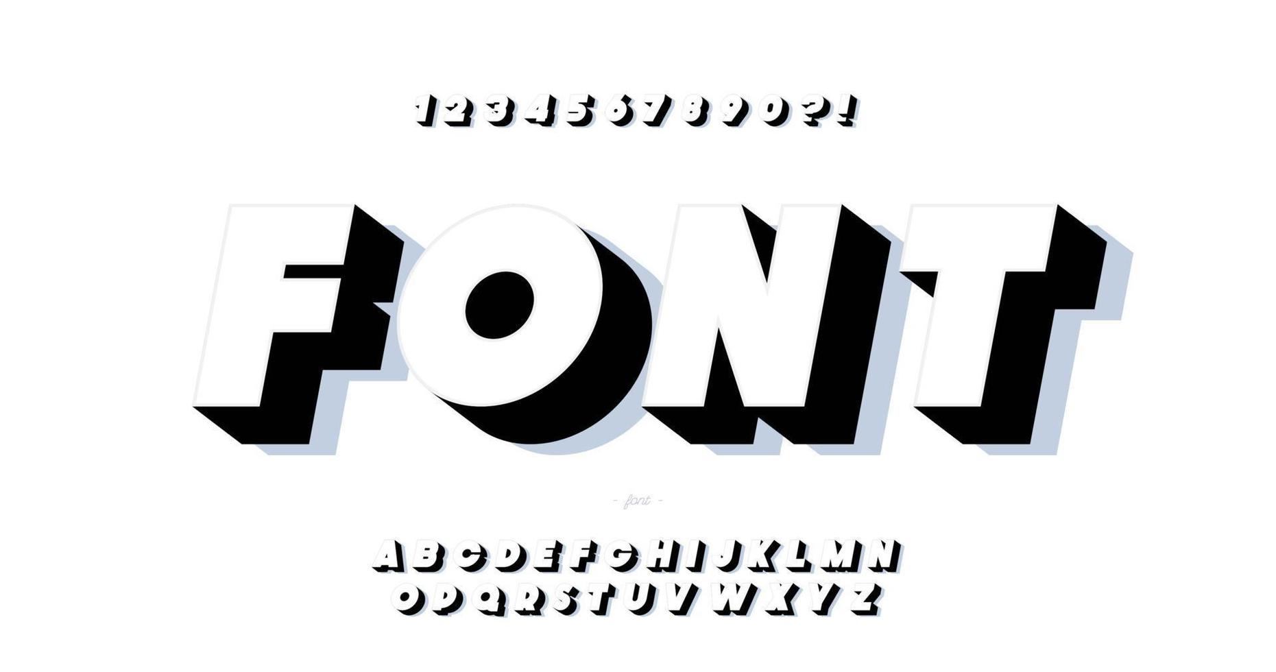 carattere vettoriale tipografia moderna in stile audace 3d