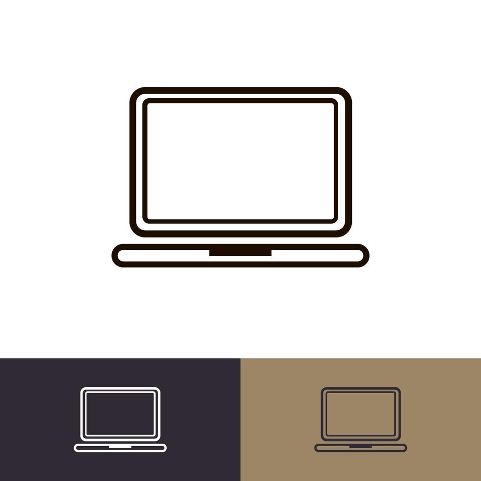set di icone per laptop isolato su sfondo logo, emblema, logotipo della tua attività vettore