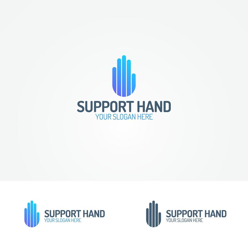 supporto mano logo composto da linea vettore