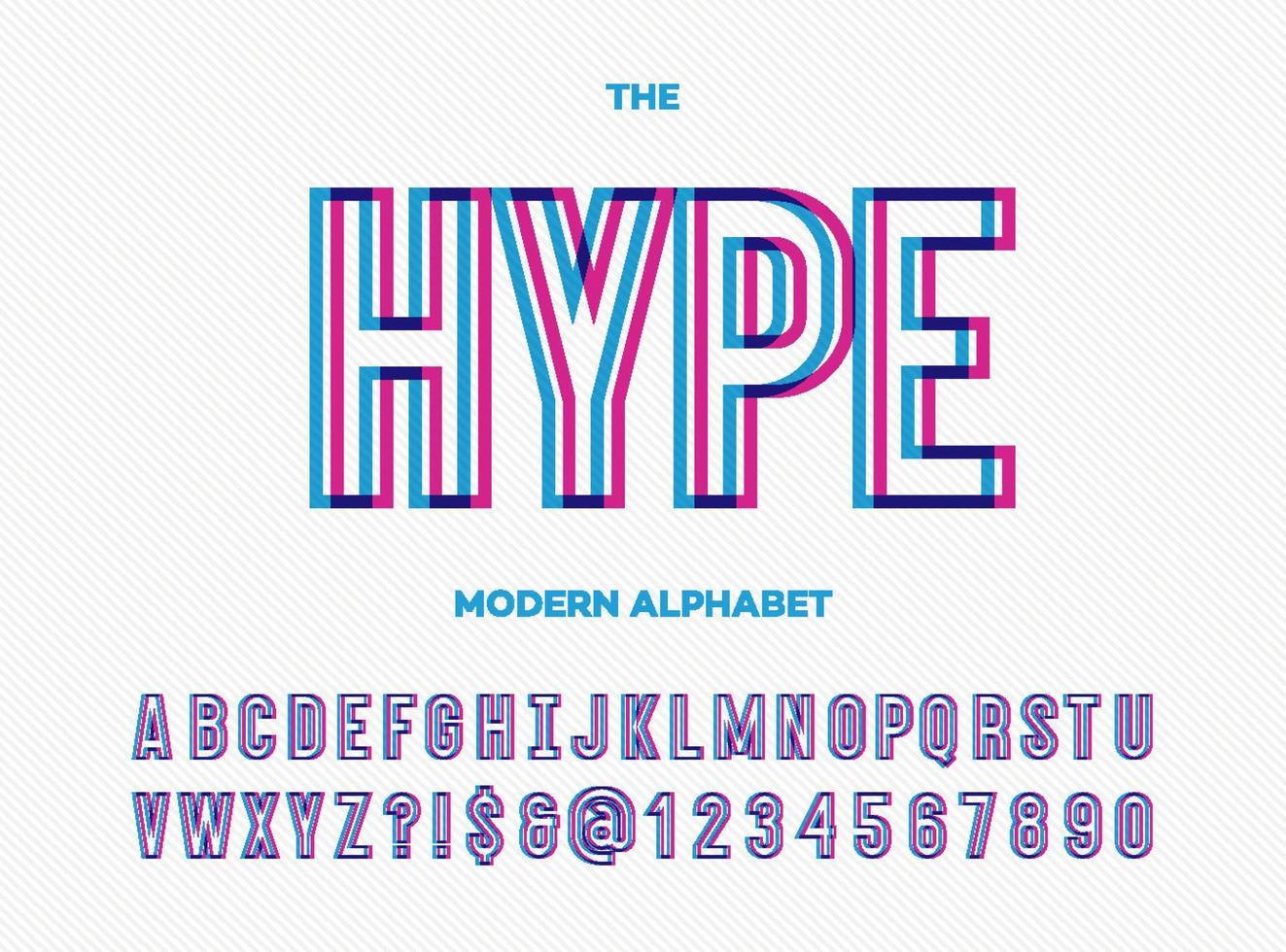 hype alfabeto moderno vettore