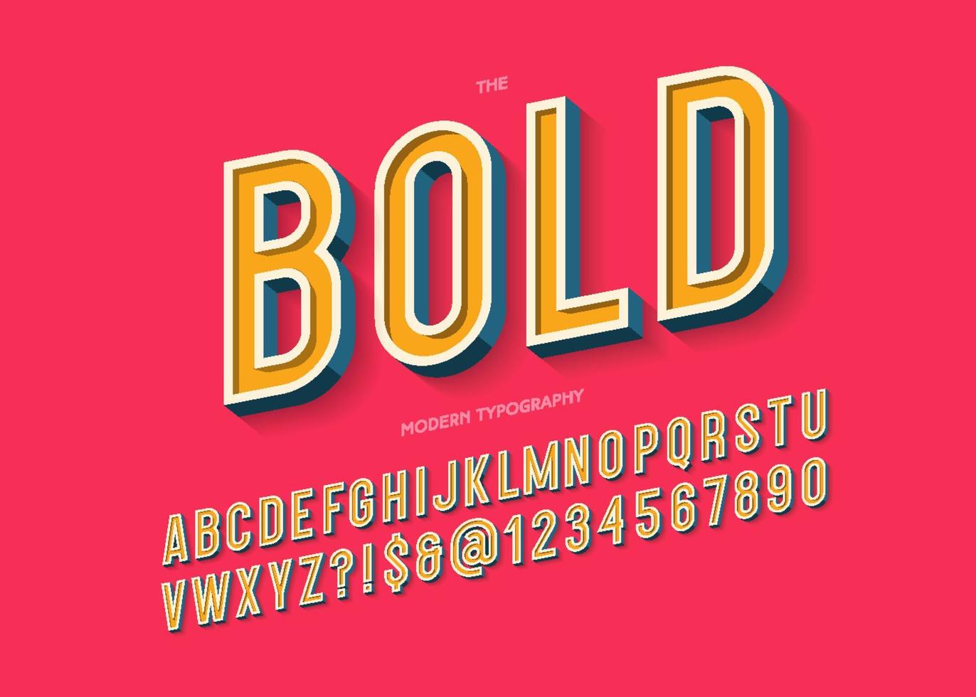 tipografia moderna audace stile 3d colorato vettore