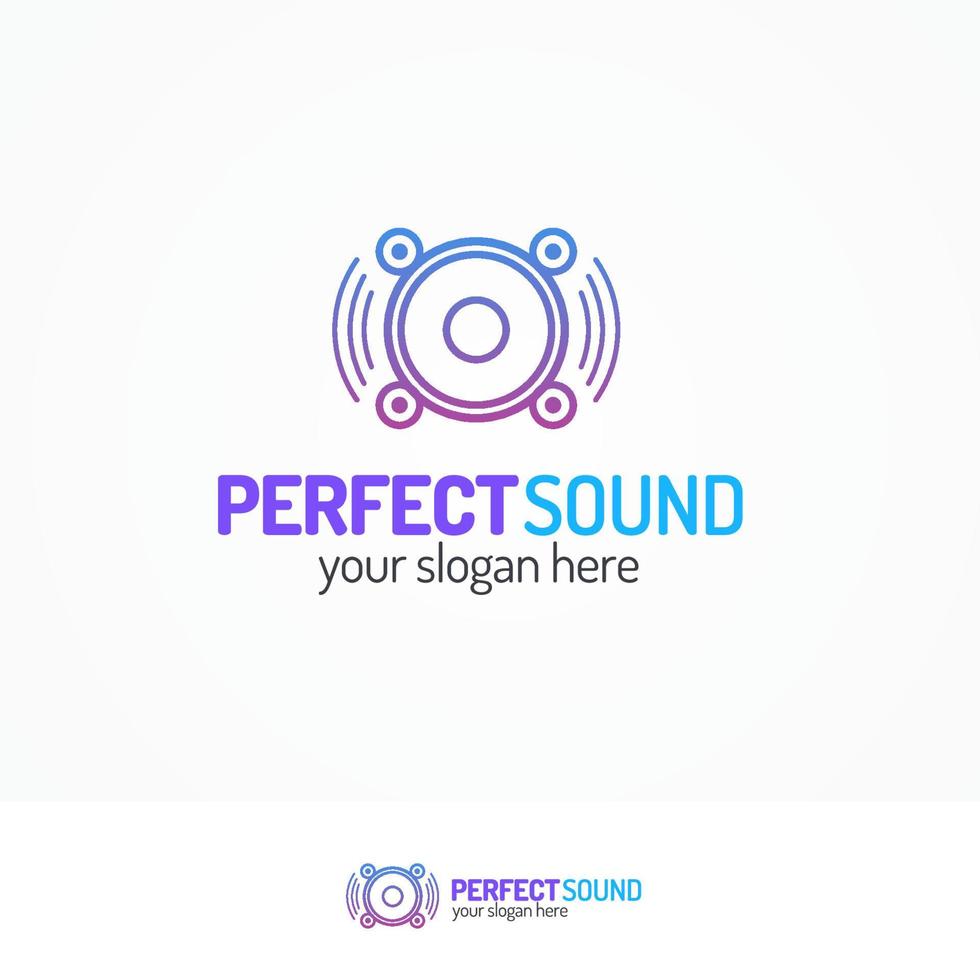 logo audio perfetto con icona dinamica vettore