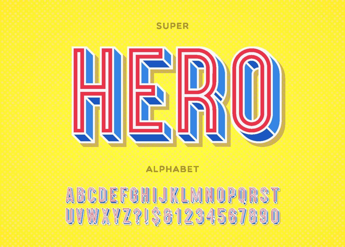 vettore eroe font tipografia stile colorato per il logo